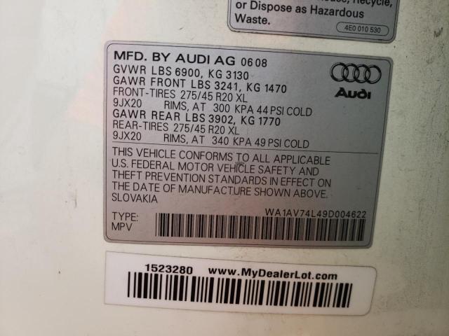 WA1AV74L49D004622 - 2009 AUDI Q7 PRESTIGE 白色 照片 13