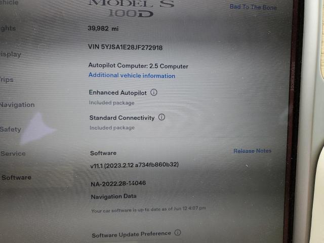 5YJSA1E28JF272918 - 2018 TESLA MODEL S Qara foto 9