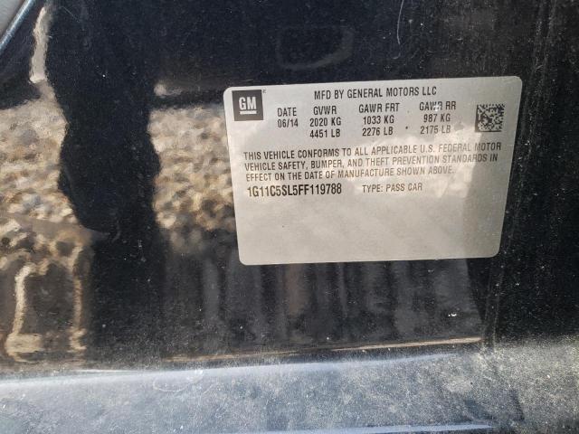 1G11C5SL5FF119788 - 2015 CHEVROLET MALIBU 1LT 黑色 照片 12