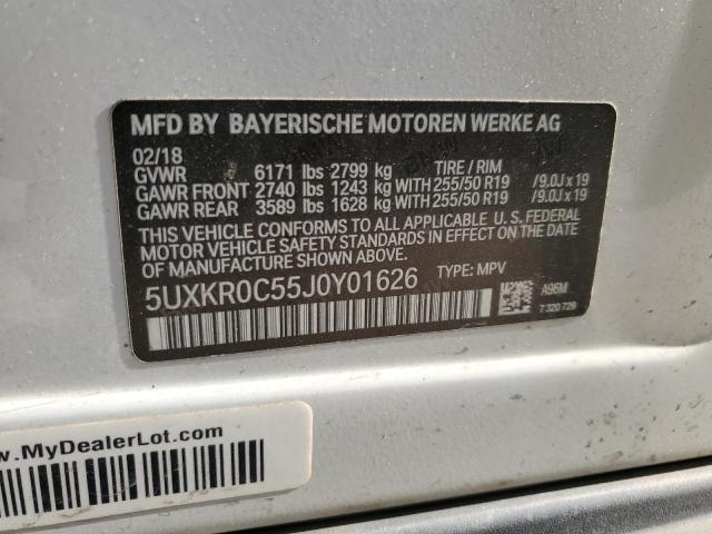 5UXKR0C55J0Y01626 - 2018 BMW X5 XDRIVE35I WHITE photo 14