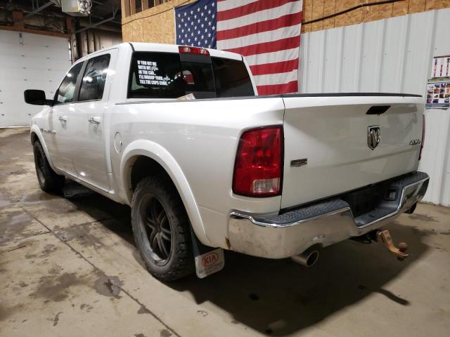 1C6RD7NT9CS307836 - 2012 DODGE RAM 1500 LARAMIE WHITE photo 2