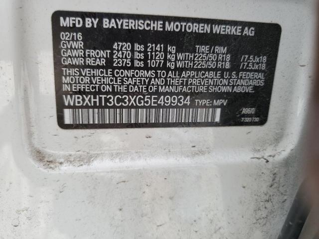 WBXHT3C3XG5E49934 - 2016 BMW X1 XDRIVE28I WHITE photo 13