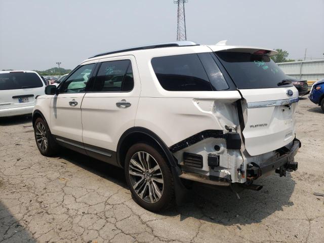 1FM5K8HT3HGC52482 - 2017 FORD EXPLORER PLATINUM WHITE photo 2