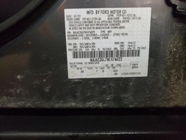 MAJ6S3GL7NC476022 - 2022 FORD ECOSPORT SE Grafit foto 13