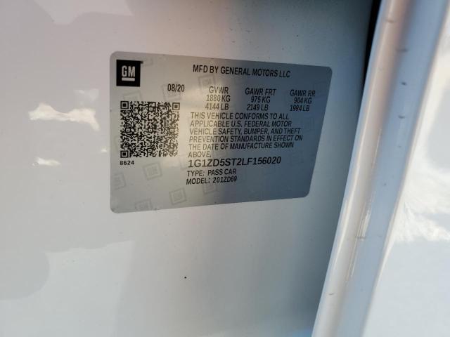 1G1ZD5ST2LF156020 - 2020 CHEVROLET MALIBU LT 白色 照片 12