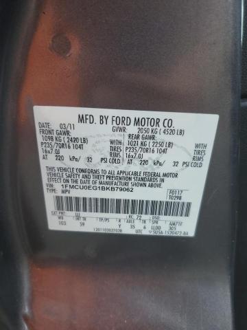 1FMCU0EG1BKB79062 - 2011 FORD ESCAPE LIMITED 灰色 照片 13