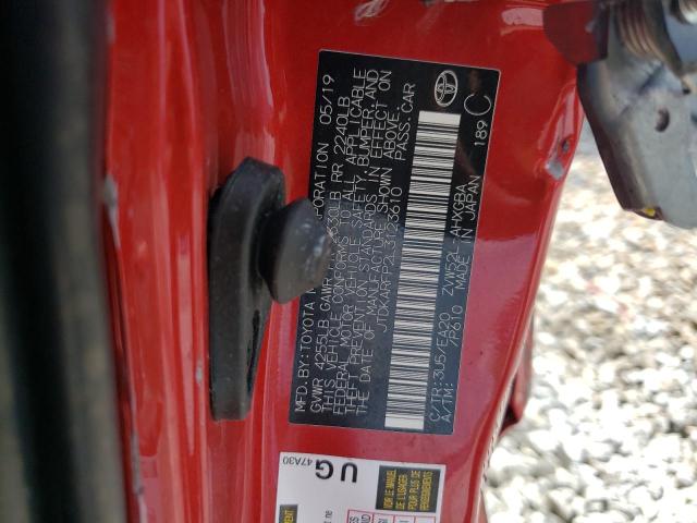 JTDKARFP2L3123610 - 2020 TOYOTA PRIUS PRIM LE RED photo 12