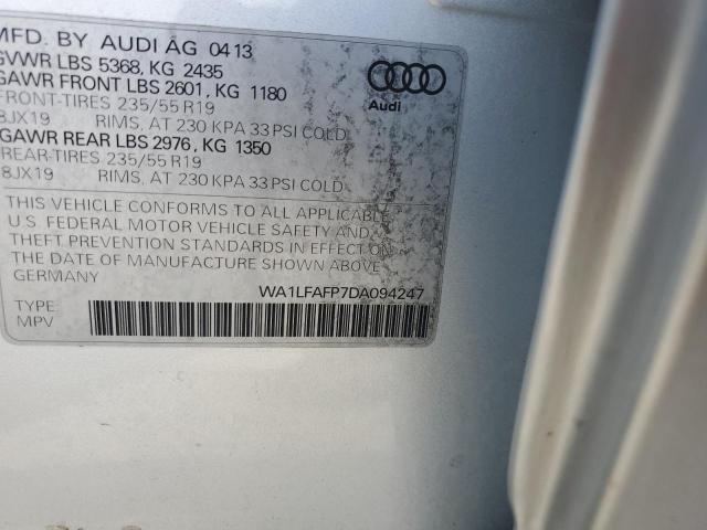 WA1LFAFP7DA094247 - 2013 AUDI Q5 PREMIUM PLUS SILVER photo 14