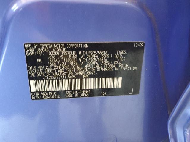 JTLZE4FE7A1115696 - 2010 SCION XB XB 紫色 照片 12