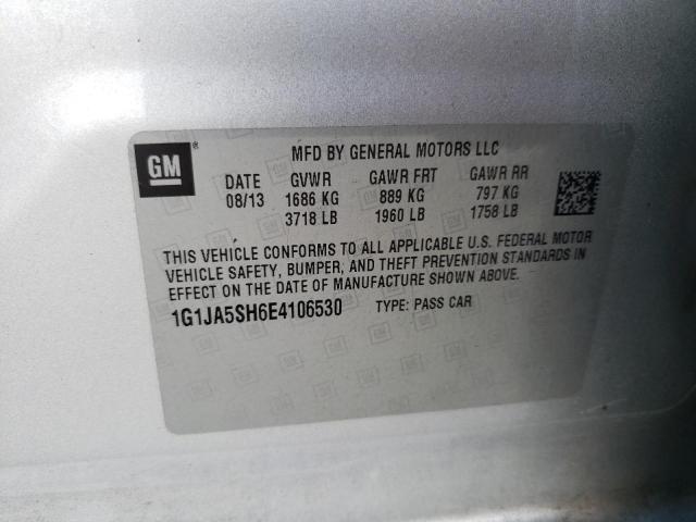 1G1JA5SH6E4106530 - 2014 CHEVROLET SONIC LS SILVER photo 12