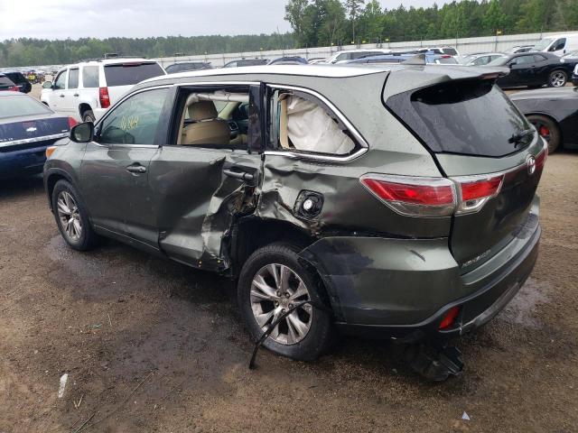 5TDKKRFH6FS040948 - 2015 TOYOTA HIGHLANDER XLE Yaşıl foto 2