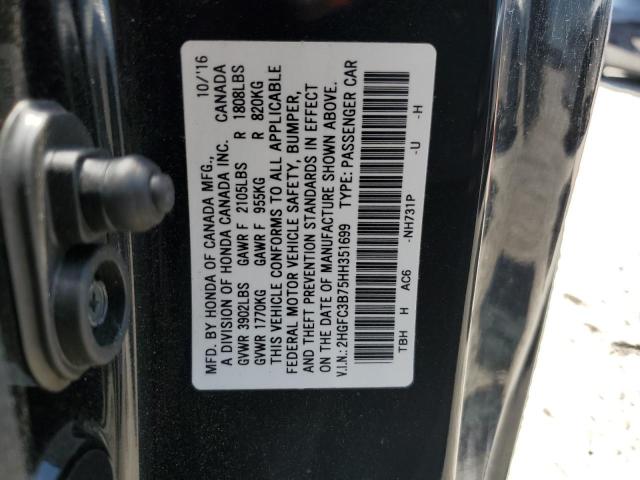 2HGFC3B75HH351699 - 2017 HONDA CIVIC EXL BLACK photo 13