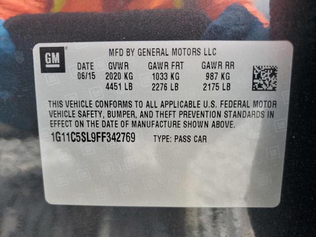 1G11C5SL9FF342769 - 2015 CHEVROLET MALIBU 1LT CHARCOAL photo 12