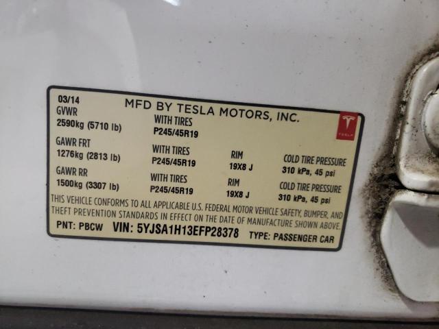 5YJSA1H13EFP28378 - 2014 TESLA MODEL S Ağ foto 12