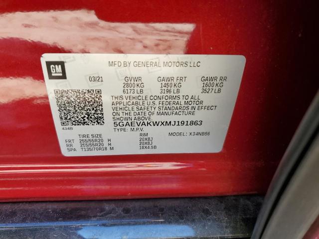 5GAEVAKWXMJ191863 - 2021 BUICK ENCLAVE ESSENCE Qırmızı foto 13