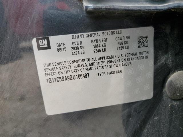 1G11C5SA9GU106487 - 2016 CHEVROLET MALIBU LIM LT Графитовый фото 12
