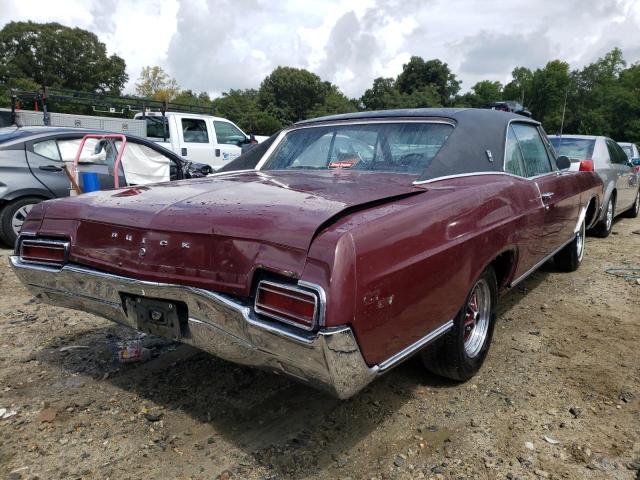 444177H222381 - 1967 BUICK SKYLARK MAROON photo 4