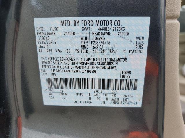 1FMCU49H28KC16686 - 2008 FORD ESCAPE HEV CHARCOAL photo 13