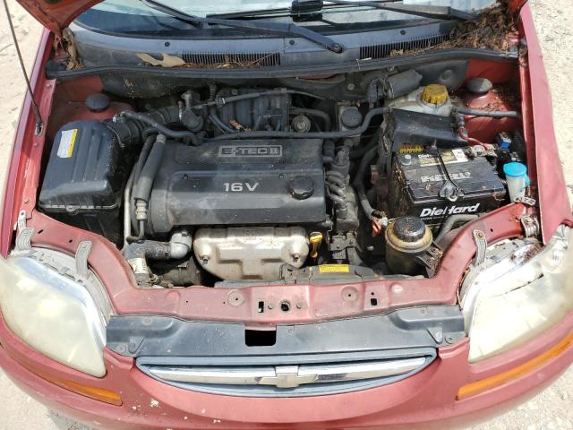 KL1TD52625B321265 - 2005 CHEVROLET AVEO BASE RED photo 11