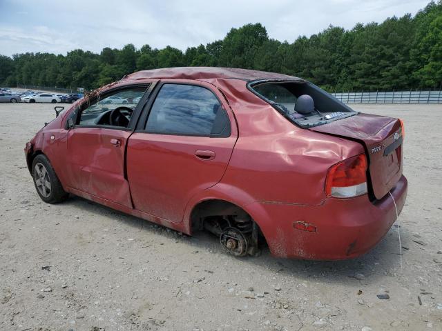 KL1TD52625B321265 - 2005 CHEVROLET AVEO BASE RED photo 2