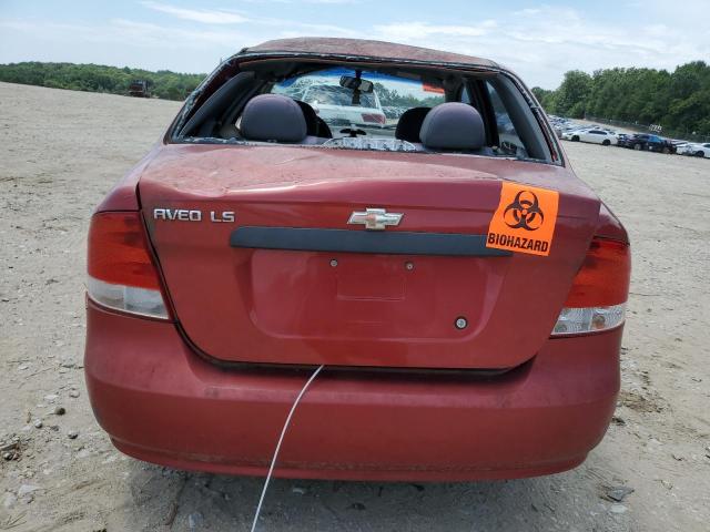KL1TD52625B321265 - 2005 CHEVROLET AVEO BASE RED photo 6
