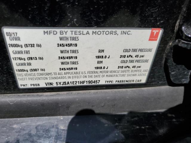 5YJSA1E21HF190457 - 2017 TESLA MODEL S Qara foto 12