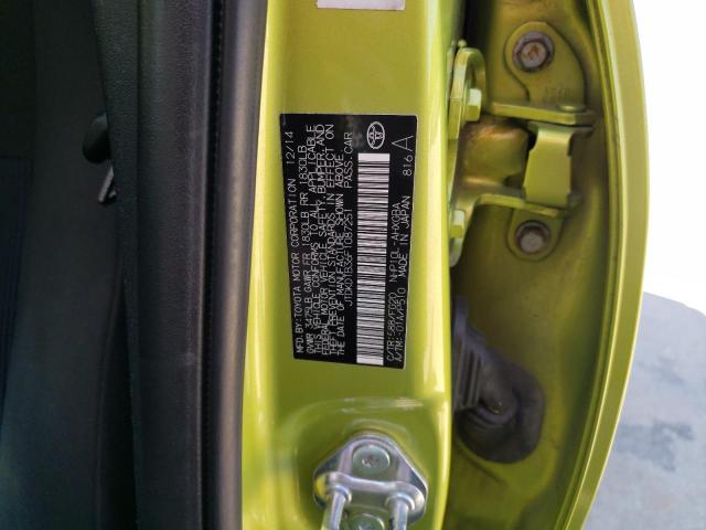 JTDKDTB36F1087251 - 2015 TOYOTA PRIUS C GREEN photo 12