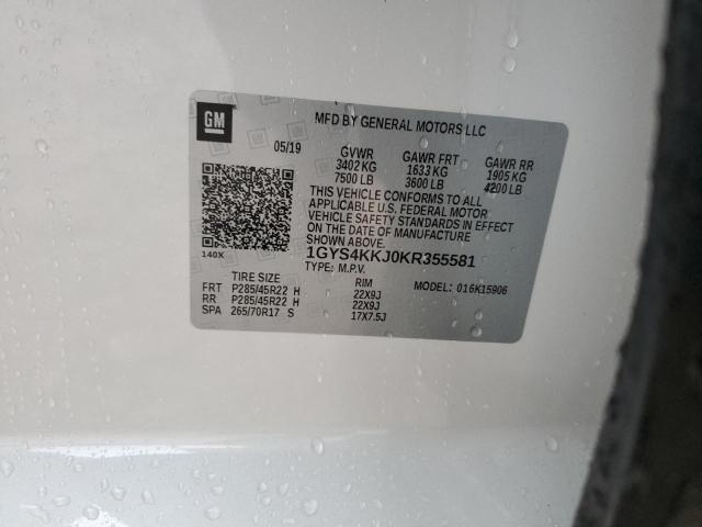 1GYS4KKJ0KR355581 - 2019 CADILLAC ESCALADE ESV PLATINUM თეთრი ფოტო 14