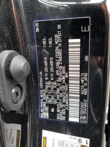 JTJGARBZ0M2179997 - 2021 LEXUS NX 300 BASE შავი ფოტო 12