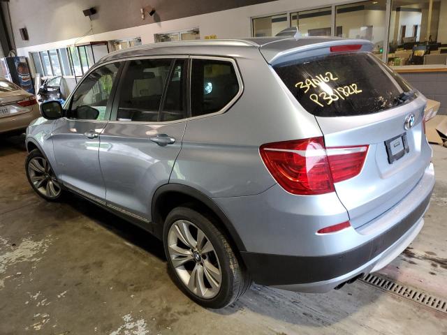 5UXWX7C51CL889334 - 2012 BMW X3 XDRIVE35I BLUE photo 2