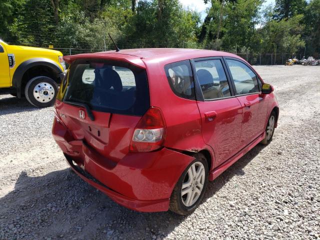 JHMGD38668S034701 - 2008 HONDA FIT SPORT RED photo 4