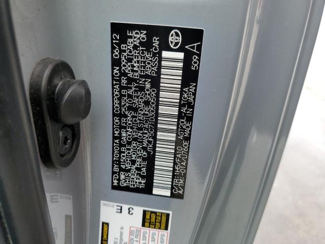 JTKJF5C71D3050590 - 2013 TOYOTA SCION TC 灰色 照片 12