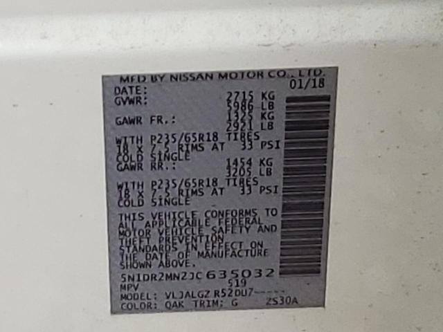 5N1DR2MN2JC635032 - 2018 NISSAN PATHFINDER S WHITE photo 13