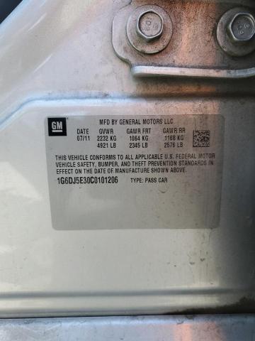 1G6DJ5E30C0101206 - 2012 CADILLAC CTS PERFORMANCE COLLECTION ვერცხლისფერი ფოტო 12