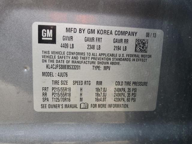 KL4CJFSB8EB533201 - 2014 BUICK ENCORE CONVENIENCE 石墨色 照片 13