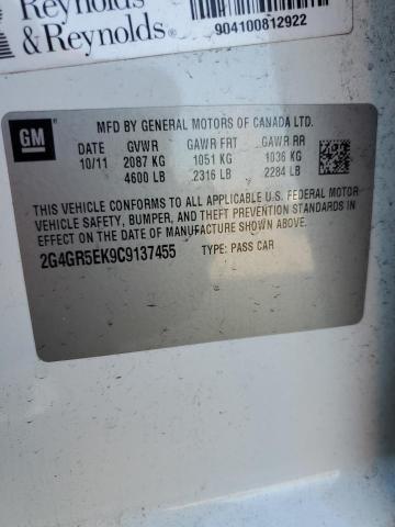 2G4GR5EK9C9137455 - 2012 BUICK REGAL 白色 照片 12