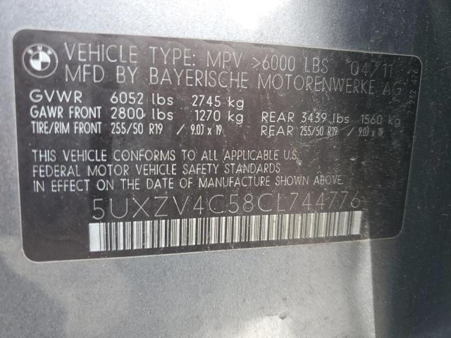 5UXZV4C58CL744776 - 2012 BMW X5 XDRIVE35I Gri fotoğraf 13
