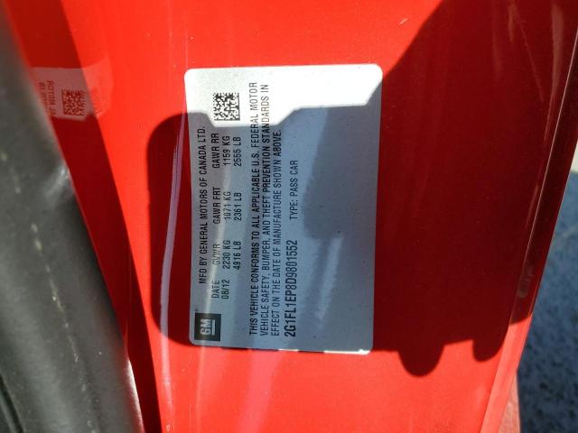 2G1FL1EP8D9801552 - 2013 CHEVROLET CAMARO ZL1 RED photo 12