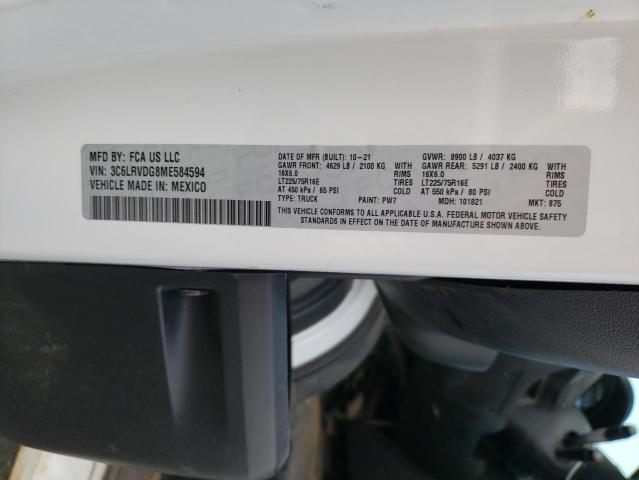 3C6LRVDG8ME584594 - 2021 RAM PROMASTER 2500 HIGH WHITE photo 13