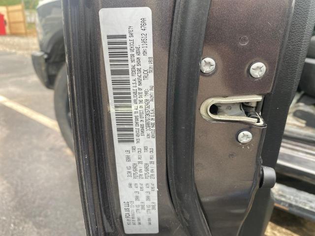 1C6RR7GT3KS732420 - 2019 RAM 1500 CLASS SLT გრაფიტი ფოტო 10