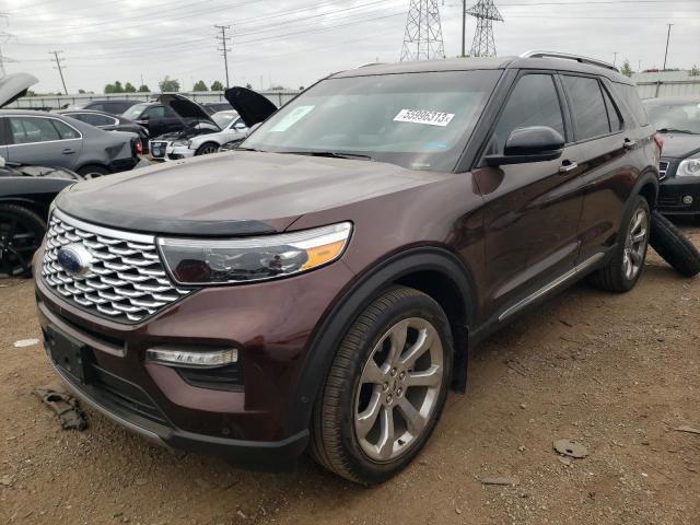 1FM5K8HC8LGB48711 - 2020 FORD EXPLORER PLATINUM BROWN photo 1