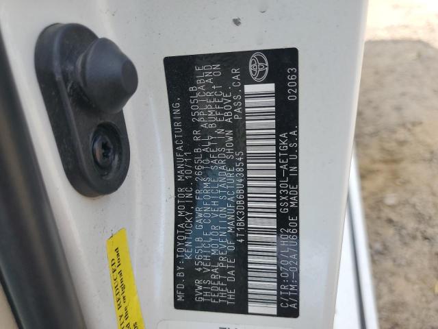 4T1BK3DB6BU438545 - 2011 TOYOTA AVALON BASE Ağ foto 12