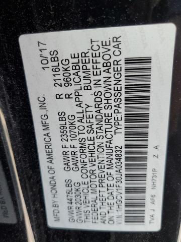 1HGCV1F30JA034832 - 2018 HONDA ACCORD SPORT أسود صورة 12