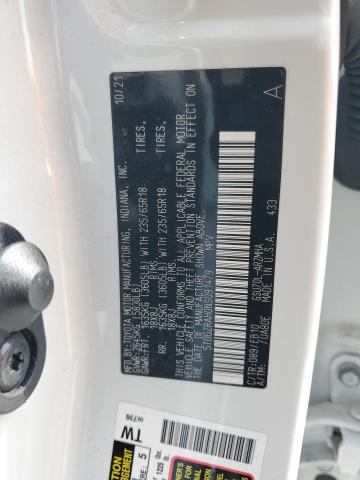 5TDGZRAH0NS091479 - 2022 TOYOTA HIGHLANDER XLE WHITE photo 13