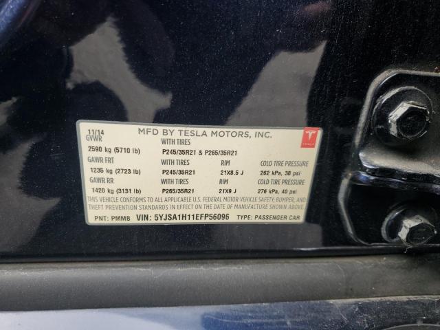 5YJSA1H11EFP56096 - 2014 TESLA MODEL S BLUE photo 12