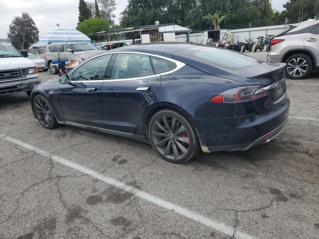 5YJSA1H11EFP56096 - 2014 TESLA MODEL S BLUE photo 2
