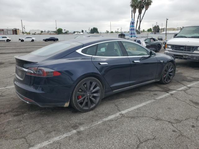 5YJSA1H11EFP56096 - 2014 TESLA MODEL S BLUE photo 3