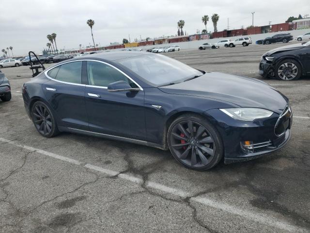 5YJSA1H11EFP56096 - 2014 TESLA MODEL S BLUE photo 4