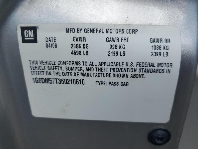 1G6DM57T360210610 - 2006 CADILLAC CTS GRAY photo 13