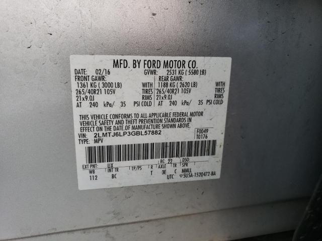 2LMTJ6LP3GBL57882 - 2016 LINCOLN MKX RESERVE 银色 照片 14